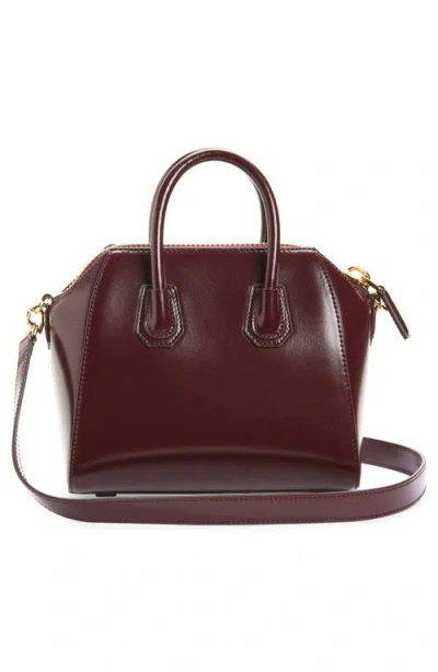 Givenchy Women Burgundy Leather Small Antigona Handbag In Burgundy