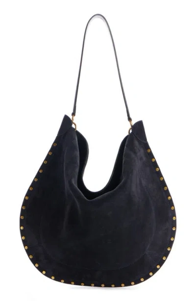 Isabel Marant Black Midnight Oskan Soft Zip Shoulder Bag In Black