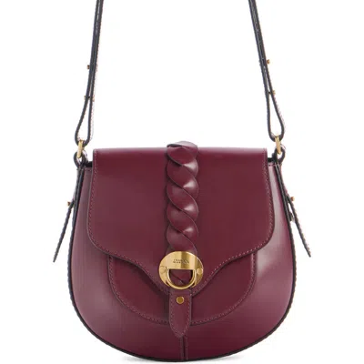 Isabel Marant Crossbody Suede Bag With Adjustable Braided Strap In Purple