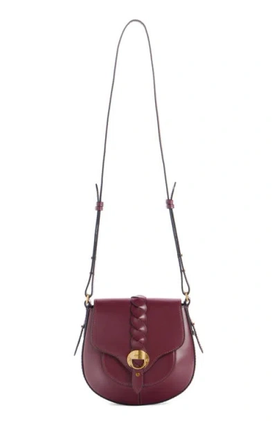 Isabel Marant Crossbody Suede Bag With Adjustable Braided Strap In Purple