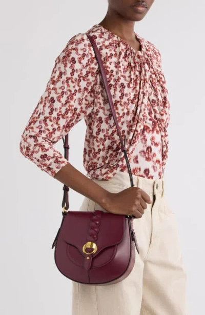 Isabel Marant Crossbody Suede Bag With Adjustable Braided Strap In Purple