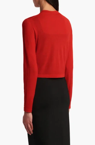 Khaite Brieta Merino Wool Blend Cardigan In Red