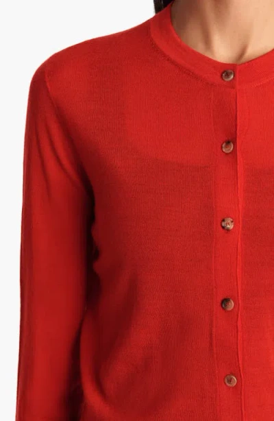 Khaite Brieta Merino Wool Blend Cardigan In Red