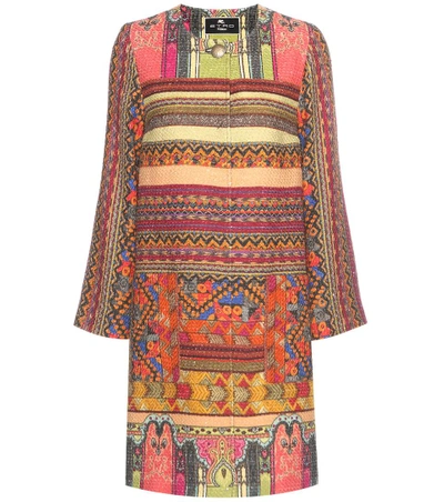 Shop Etro Cotton-blend Coat In Multicolored
