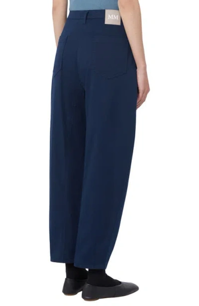 Weekend Max Mara Etere Stretch Cotton Straight Leg Pants In Blue