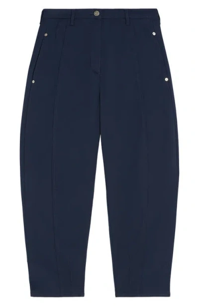 Weekend Max Mara Etere Stretch Cotton Straight Leg Pants In Blue