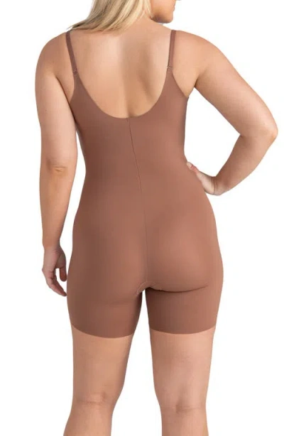 Honeylove Open Bust Bodysuit In Brown