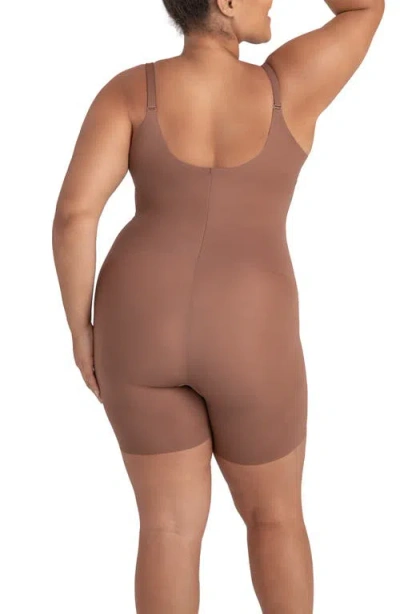 Honeylove Open Bust Bodysuit In Brown