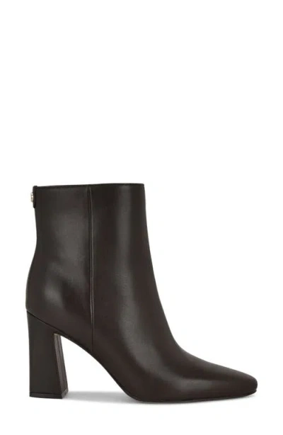 Nine West Women's Reraye Flared Block Heel Ankle Booties In Brown
