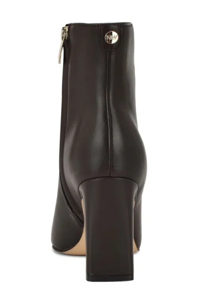 Nine West Women's Reraye Flared Block Heel Ankle Booties In Brown