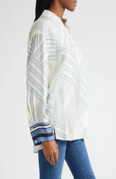 Veronica Beard Delila Stripe Silk Blend Shirt In Multi