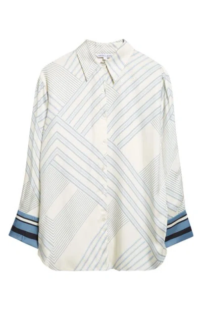 Veronica Beard Delila Stripe Silk Blend Shirt In Multi