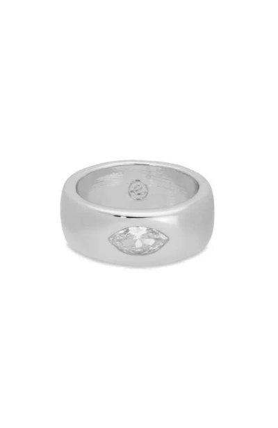 Ettika Treasure Marquise Cut Cubic Zirconia Band Ring In Silver