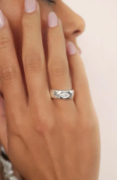 Ettika Treasure Marquise Cut Cubic Zirconia Band Ring In Silver