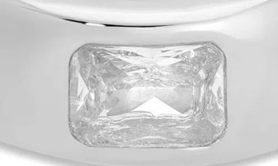 Ettika Treasure Emerald Cut Cubic Zirconia Band Ring In Silver