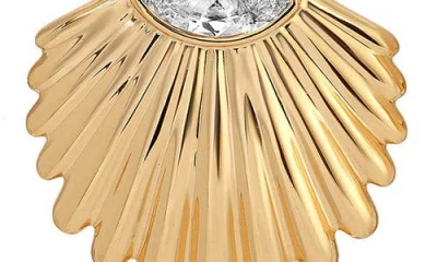 Ettika Santorini Cubic Zirconia Shell Statement Stud Earrings In Gold