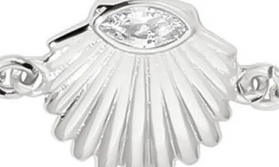 Ettika Santorini Cubic Zirconia Shell Ankle Bracelet In Metallic