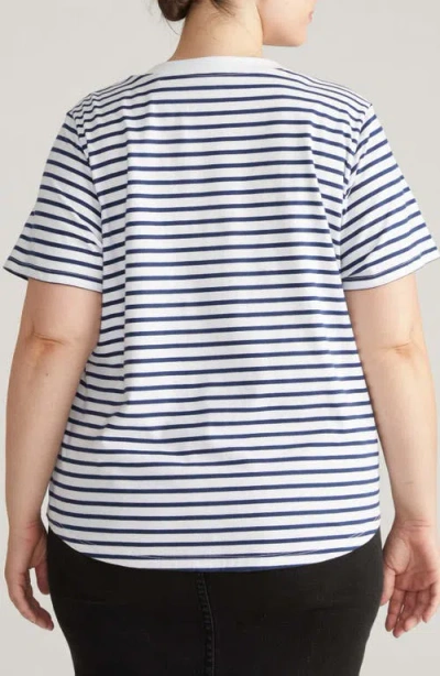 Universal Standard Breton Stripe T-shirt In White