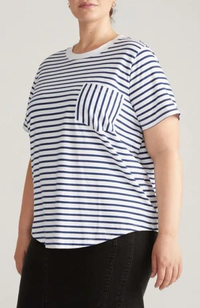 Universal Standard Breton Stripe T-shirt In White