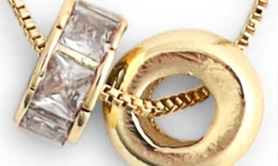 Panacea Crystal Barrel Pendant Necklace In Gold