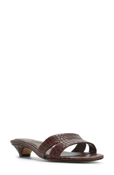 Aldo Scarletta Slip On Heeled Sandal In Brown