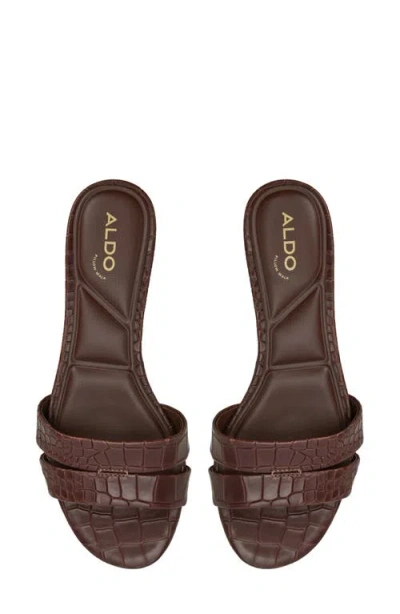 Aldo Scarletta Slip On Heeled Sandal In Brown