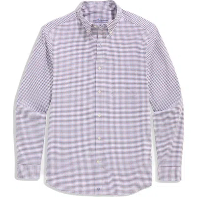 Vineyard Vines Wauwinet Performance Cotton Blend Button-down Shirt In Purple