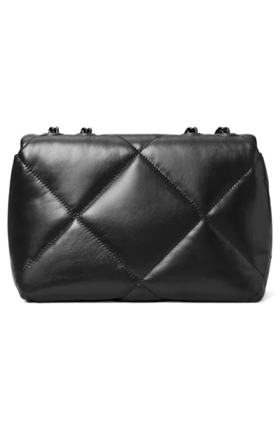 Tory Burch Kira Diamond Leather Shoulder Bag In Black