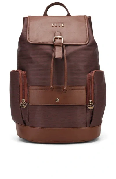 Elle Eleganza 17" Monogram Backpack In Brown