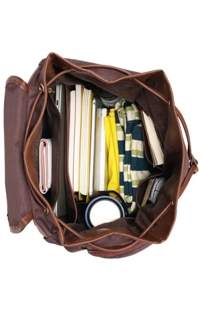 Elle Eleganza 17" Monogram Backpack In Brown