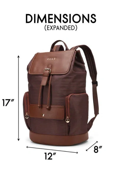 Elle Eleganza 17" Monogram Backpack In Brown
