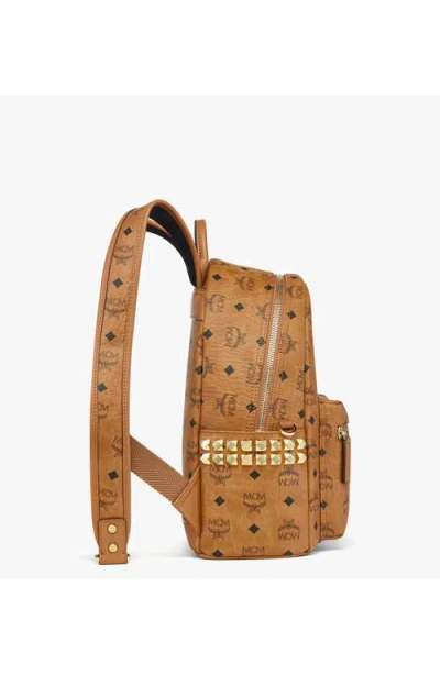 Mcm Small Stark Backpack In Brown