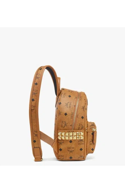 Mcm Mini Stark Side Studs Backpack In Brown