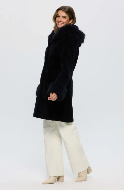 Gorski Sheared Cashmere Goat Parka In Blue