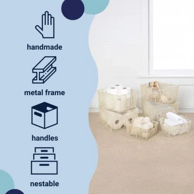 Happimess Sutton Modern Glam Handmade Wire Metal Nesting Storage Baskets In Neutral