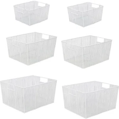 Happimess Sutton Modern Glam Handmade Wire Metal Nesting Storage Baskets In White