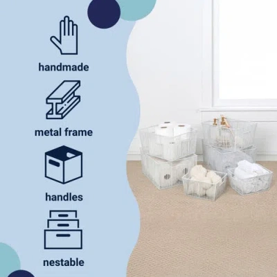 Happimess Sutton Modern Glam Handmade Wire Metal Nesting Storage Baskets In White