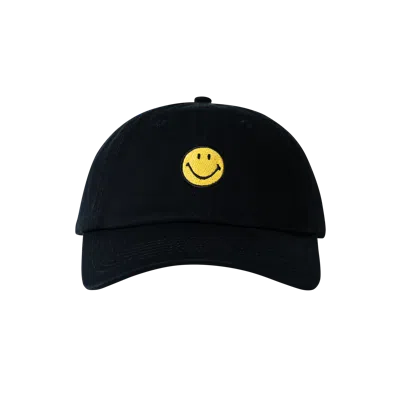 Market Smiley Badge 6 Panel Hat In White