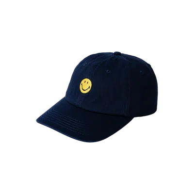 Market Smiley Badge 6 Panel Hat In White