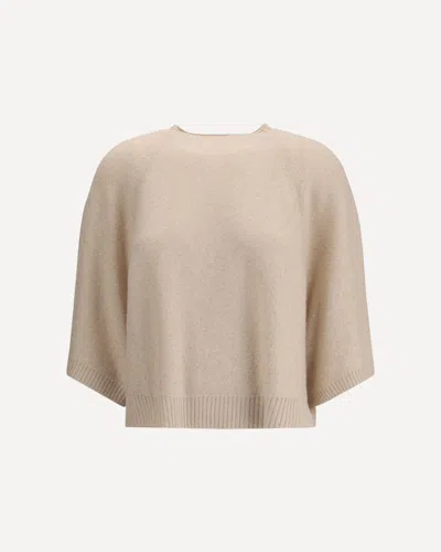 Fabiana Filippi Beige Fleece Wool Sweatshirt In Sand