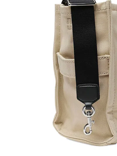 Marc Jacobs Structured Beige Tote Bag With Dual Handles And Bold Branding In Nude