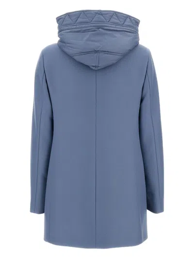 Fay Toggle Coat In Wool Cloth In Blue