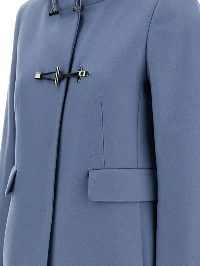 Fay Toggle Coat In Wool Cloth In Blue