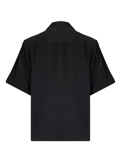 Helmut Lang Logo-embroidered Short-sleeve Shirt In Black