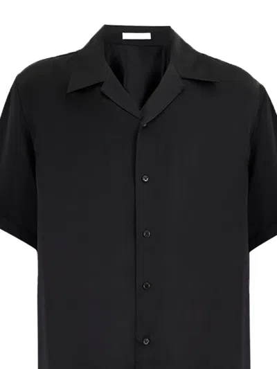 Helmut Lang Logo-embroidered Short-sleeve Shirt In Black