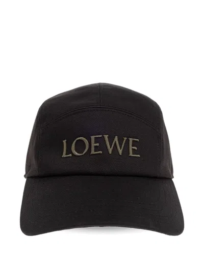 Loewe Logo-embroidered Five-panel Cap In Black