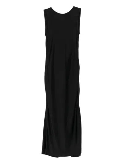 Another Tomorrow Draped-back Dress In Black