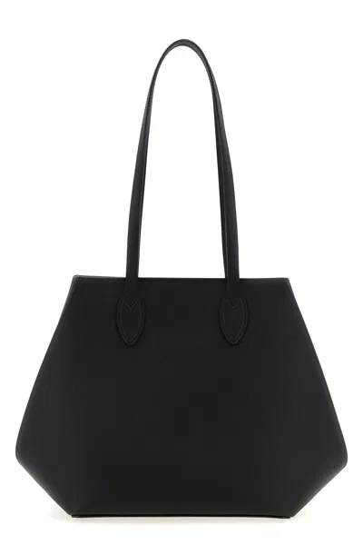 Valextra Medium Vivi Leather Tote Bag In Black