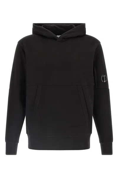 C.p. Company Cp Company Sweatshirts Sweat Hooded In Diagonal Raised Fleece In Black