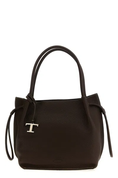 Tod's Brown Shoulder Bag With Two Top Handles And Drawstring Closure In Brown